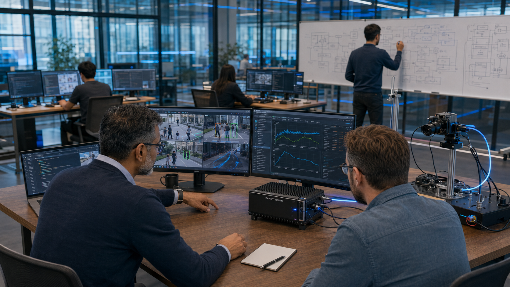 Computer vision research team working on client project
