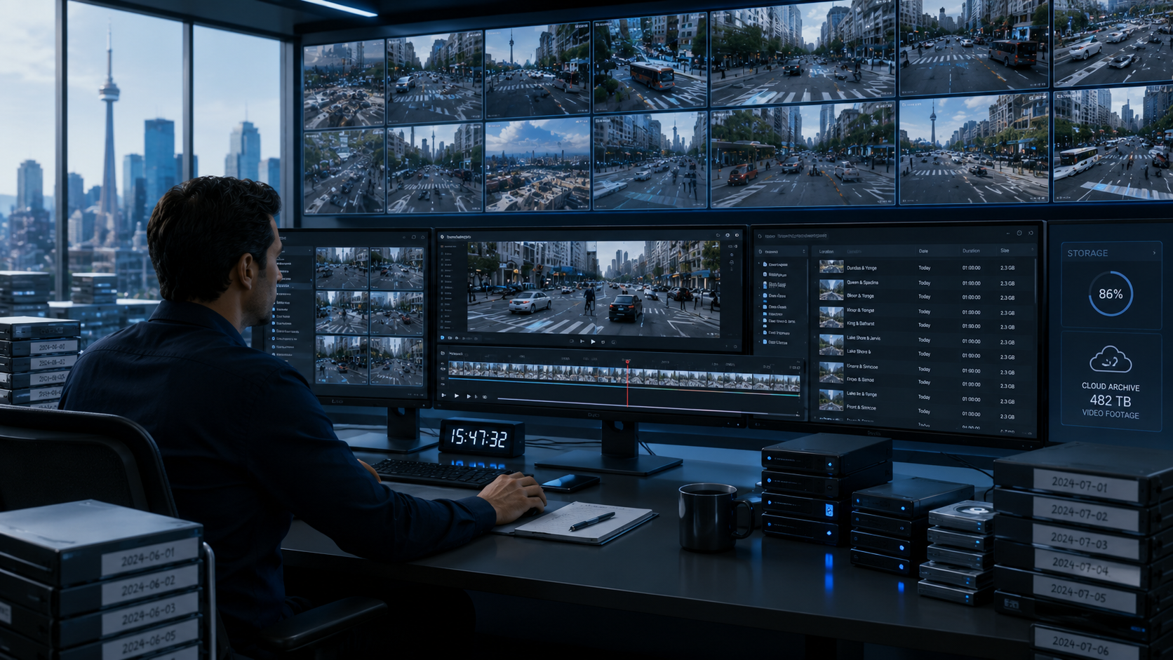Scrubbing through hours of traffic video